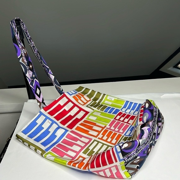 Emilio Pucci Handbags - Emilio Pucci Silk Multicolor Reversible Gallery Tote Bag
